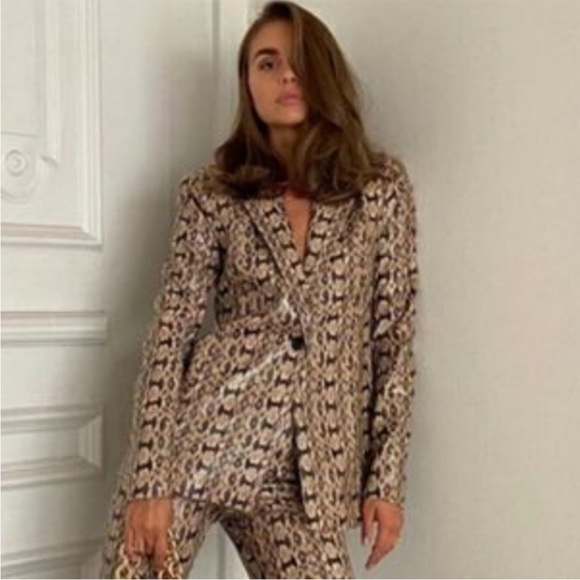 Danielle Bernstein Faux Snakeskin Jacket - Picture 1 of 7